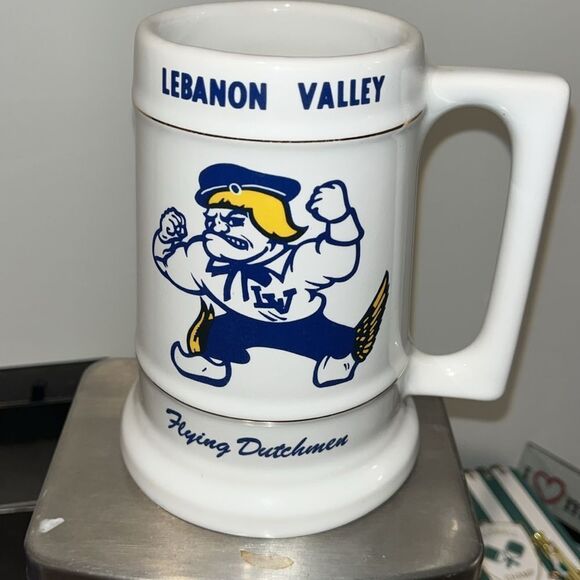 Vintage Oversized Lebanon Valley College Flying Dutchman Beer Stein Mug Cup BIG - Picture 1 of 3